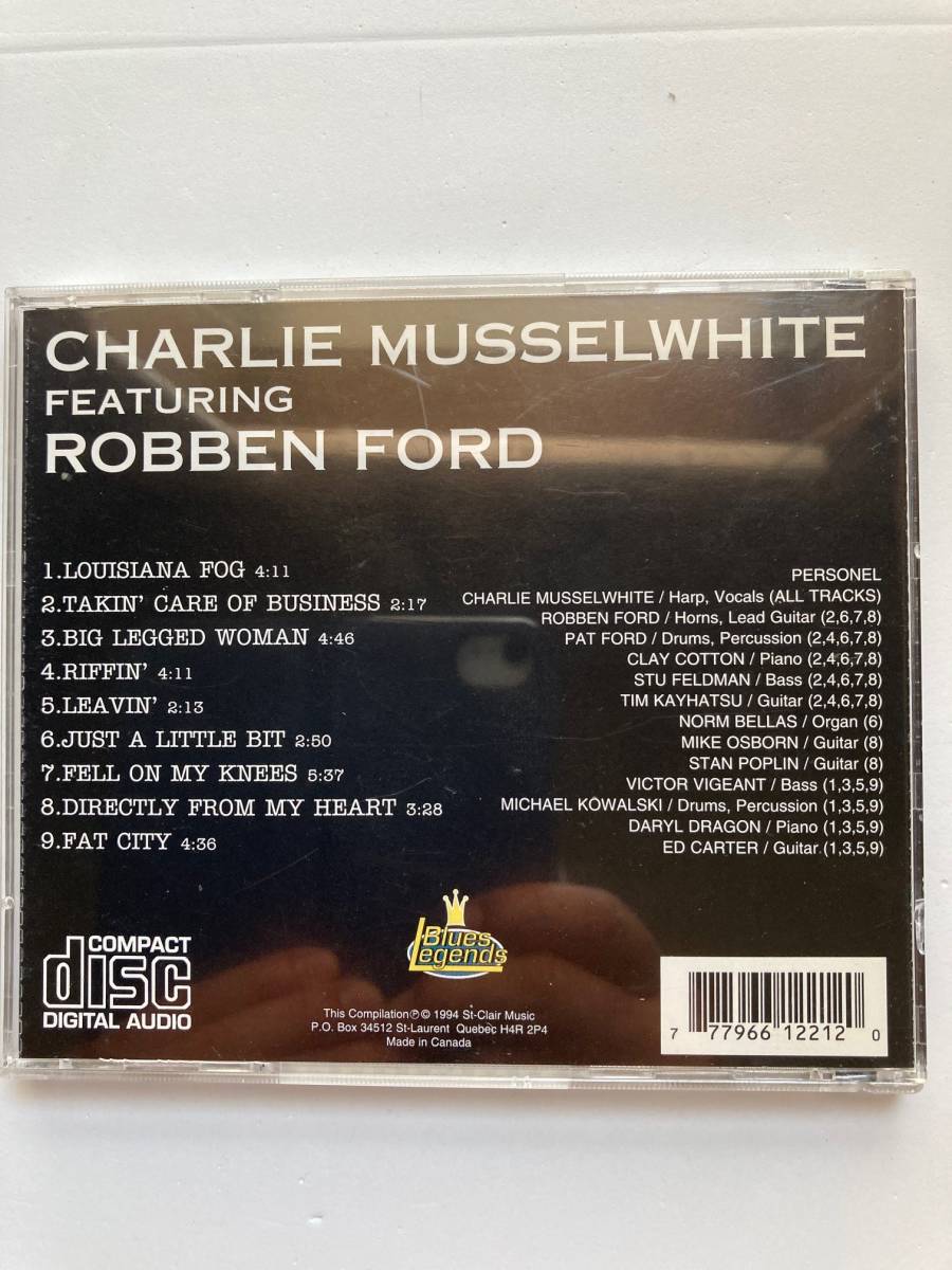 【ブルース】チャーリー・マッスルホワイト（CHARLIE MUSSELWHITE)「LOUISIANA FOG」(レア）中古CD、カナダオリジナルCD初盤、BL-1050_画像2