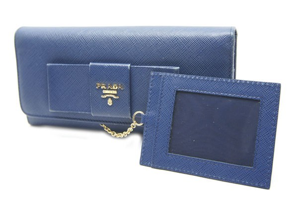 安心価格 PRADA プラダ サフィアーノ レザー 長財布 ブルー 1MH132 www