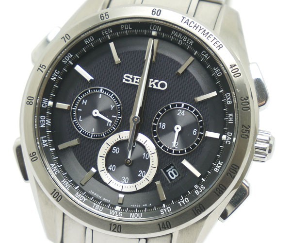 良品 SEIKO セイコー ブライツ メンズ 腕時計 電波ソーラー 8B92-0AB0