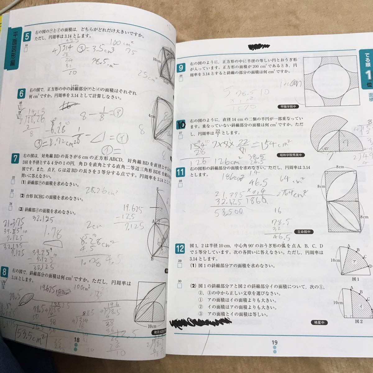 Paypayフリマ 中学受験 過去問 中学入試 でる順過去問 図形 合格への304問 中古