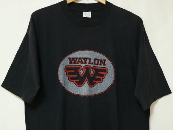 デッドストック 1982年 USA製 WAYLON JENNINGS ビンテージ 半袖 Tシャツ US- XL サイズ シングルステッチ // カントリー ミュージック_画像2