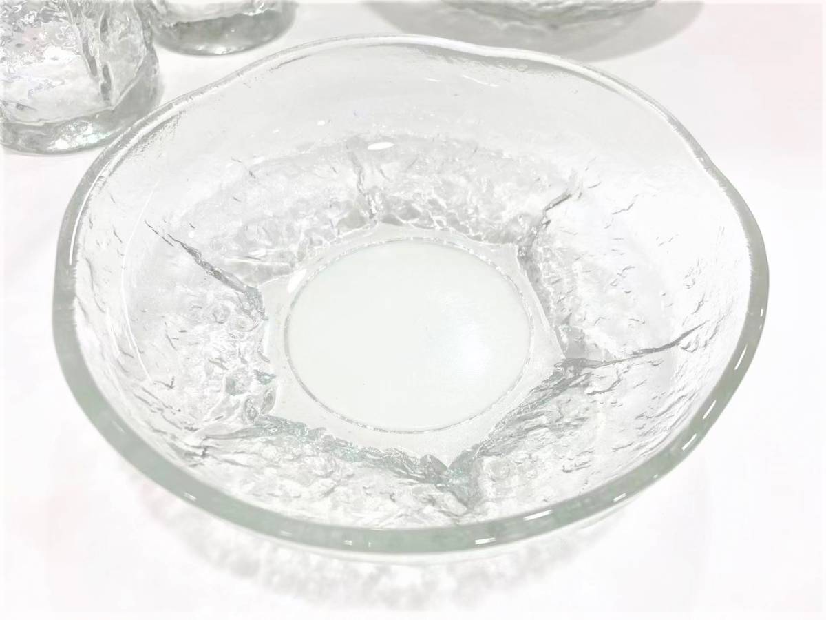 ◆佐々木硝子 SASAKI GLASS 志野路 自然柄　タンブラー ガラスコップ5個 ＆ サラダボール5個 セット_画像7