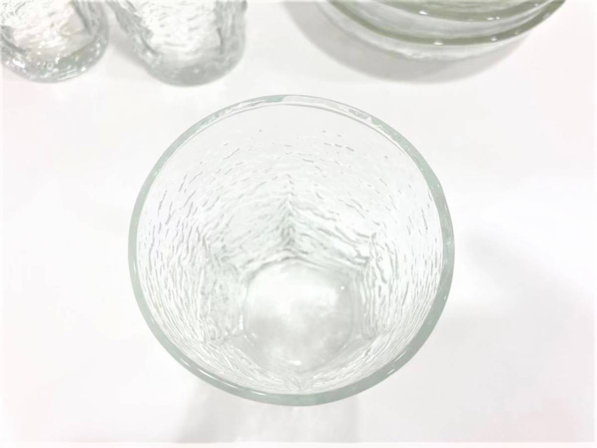 ◆佐々木硝子 SASAKI GLASS 志野路 自然柄　タンブラー ガラスコップ5個 ＆ サラダボール5個 セット_画像3