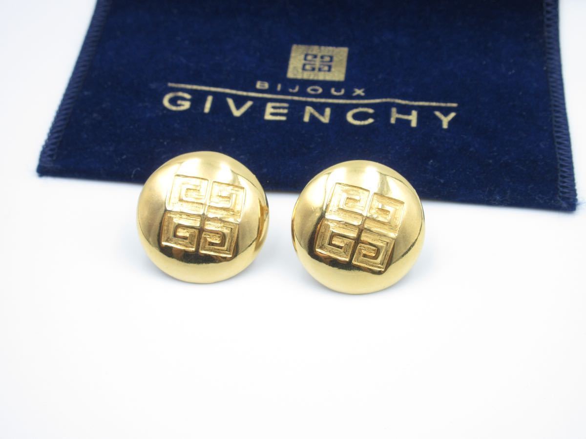 [ rare ] large ..* round Givenchy GIVENCHY earrings Givenchy Vintage wedding party rare n-n12