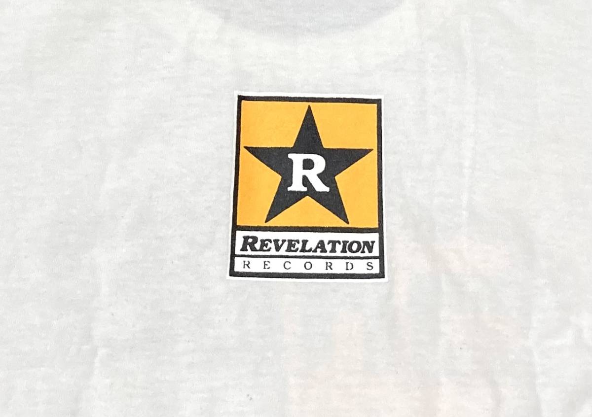 希少 90s ビンテージ REVELATION RECORDS Tシャツ M 白 ニューヨーク ハードコア パンク バンド_画像7