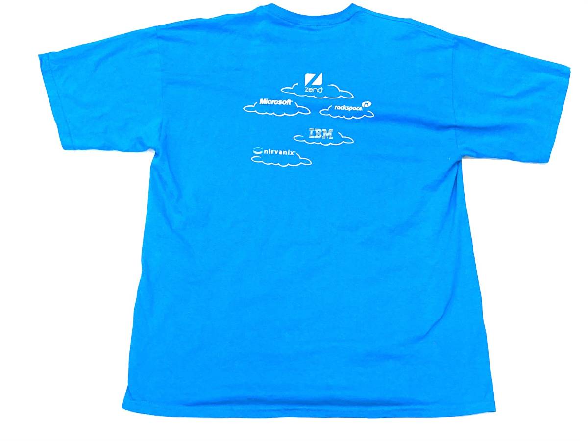 00s SIMPLE CLOUD Tシャツ Zend Microsoft rack space IBM nirvanix 企業 水色 XL マイクロソフト_画像2