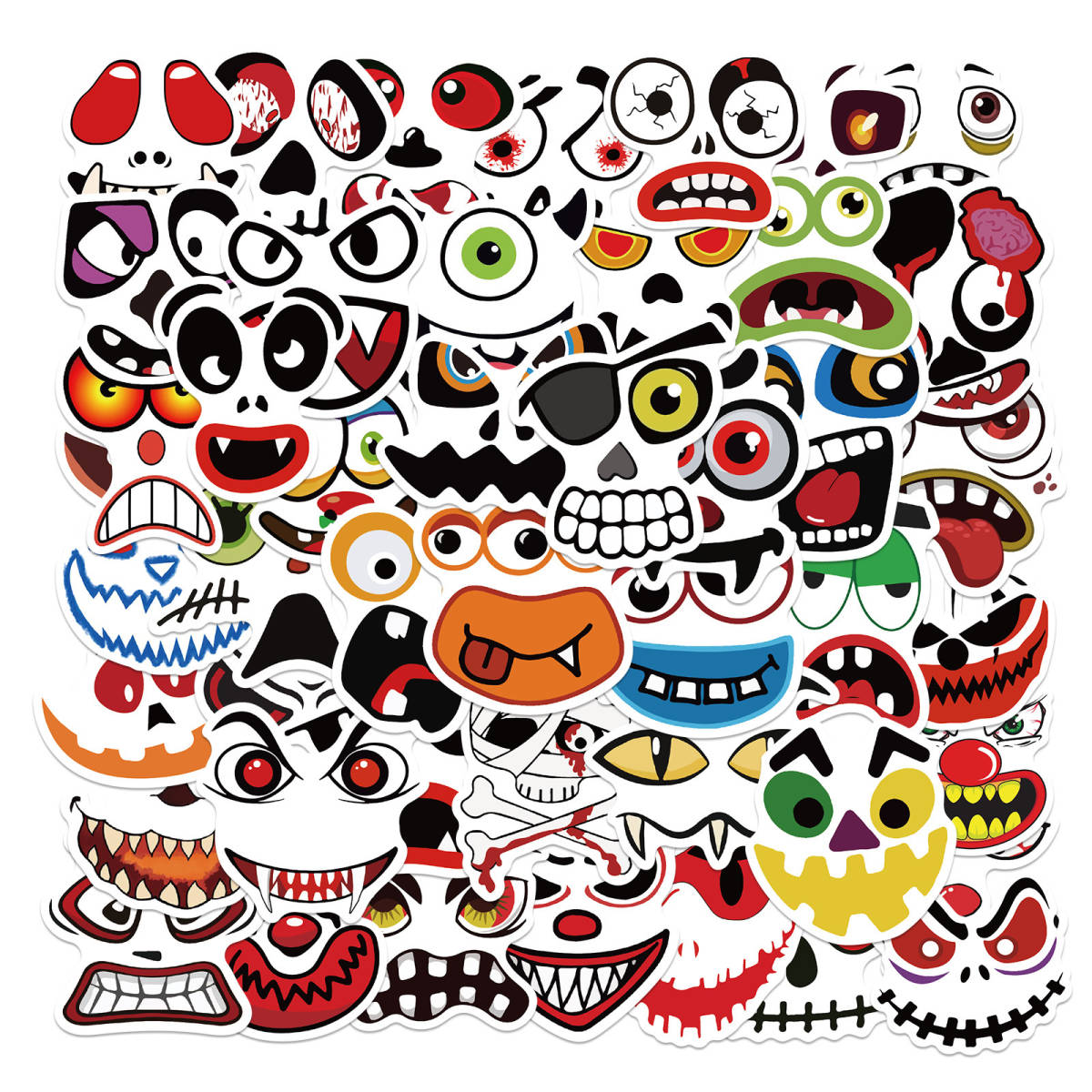  horror .. expression face expression interesting . expression face . picture custom seal sticker 50 sheets 