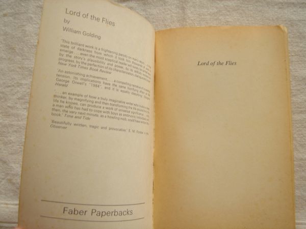 【洋書・英語 ペーパーバック】Lord of the Flies /Faber /William Golding ウィリアム ゴールディング /蠅の王 文学 ディストピア_画像9