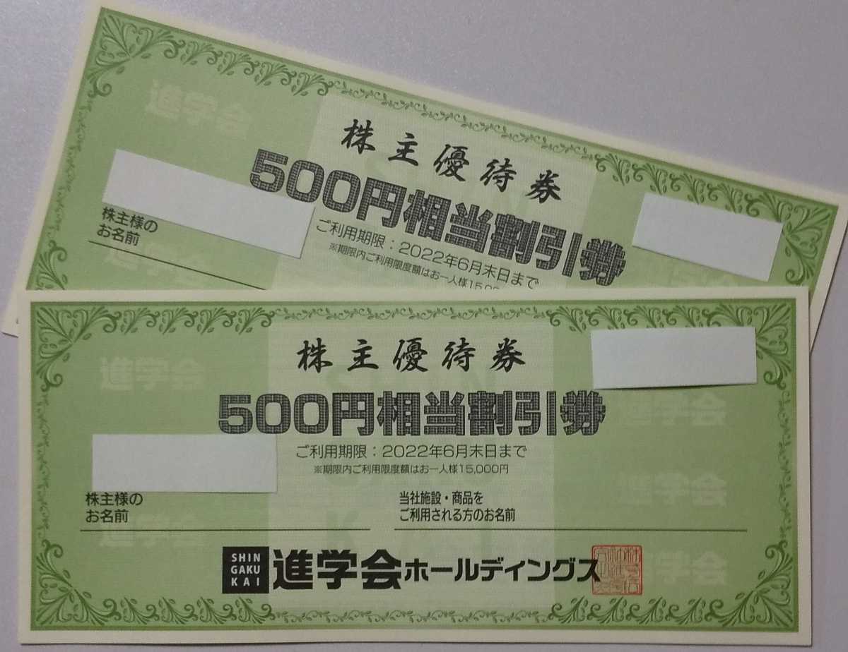 2022年6月末まで有効★進学会ホールディングス 株主優待券6000円分(500円相当割引券×12枚)_画像1