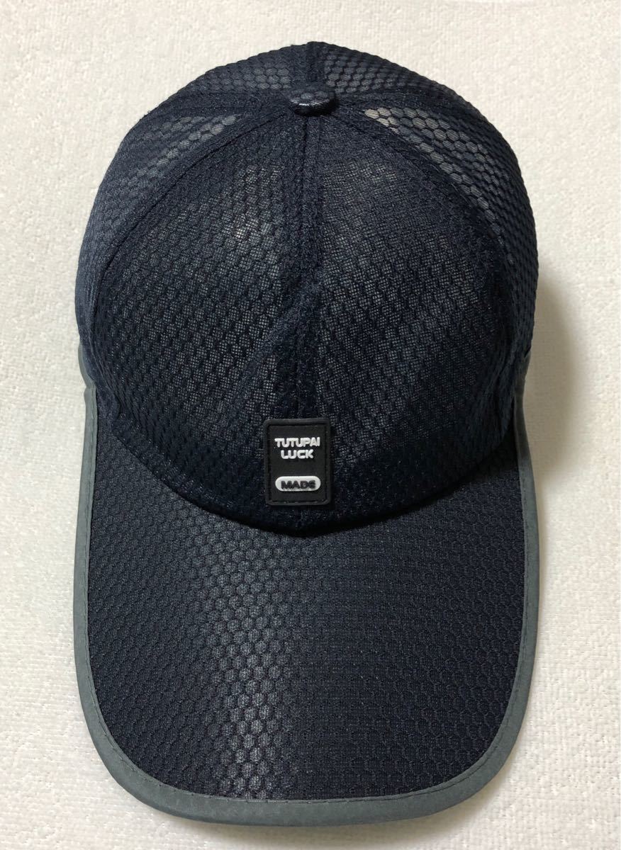 メッシュキャップ スポーツキャップ フィッシング メンズキャップ UVカット 帽子キャップ ワークキャップ 紫外線対策　紺色　新品