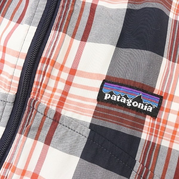 ◆Patagonia/パタゴニア 28180 フード チェック柄 軽量 ウィンドブレーカー ファーストサン ジャケット MEN'S XS_画像4