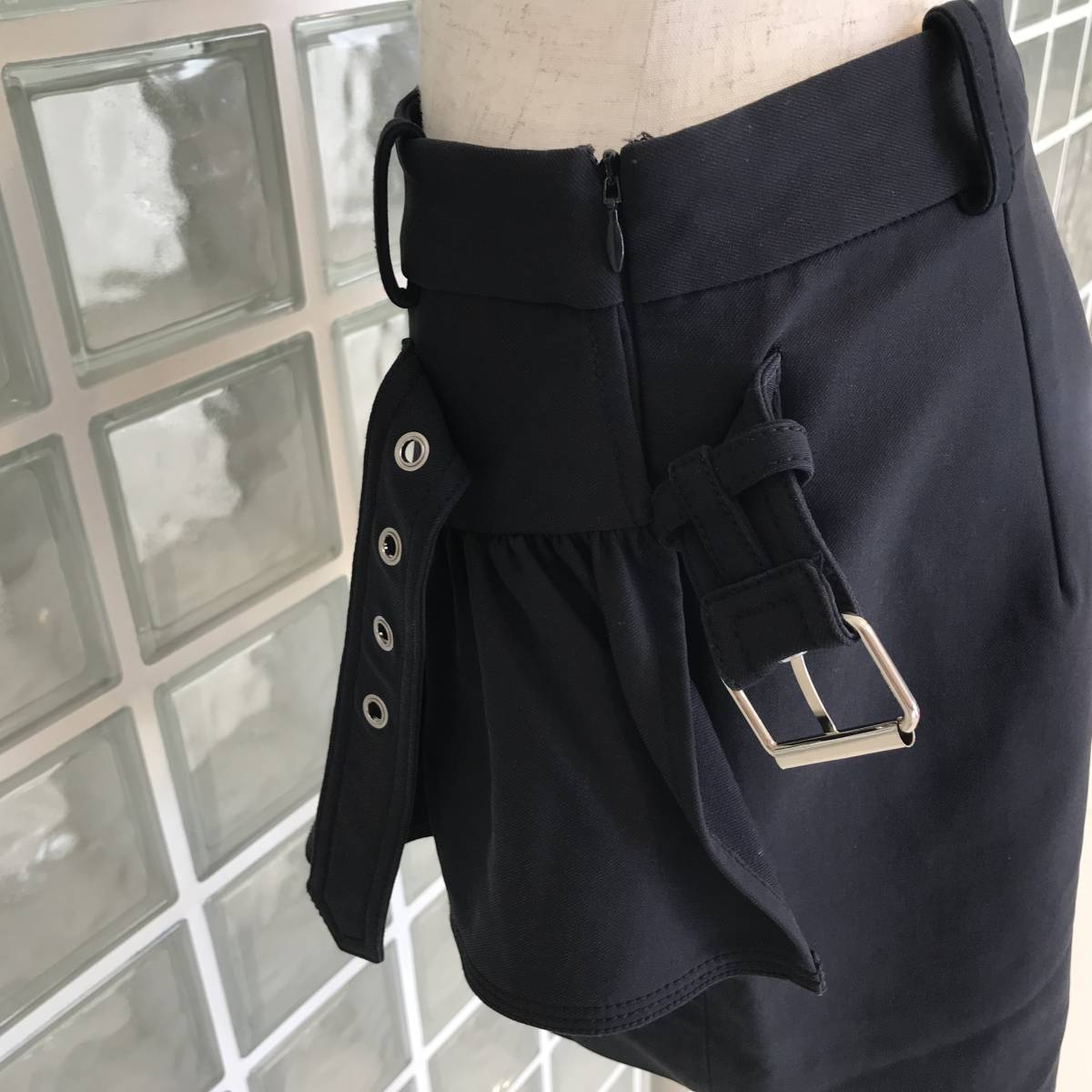 3.1 phillip lim フィリップリム キュロット ショートパンツ フリル ベルト アシンメトリー ブラック 黒_画像7