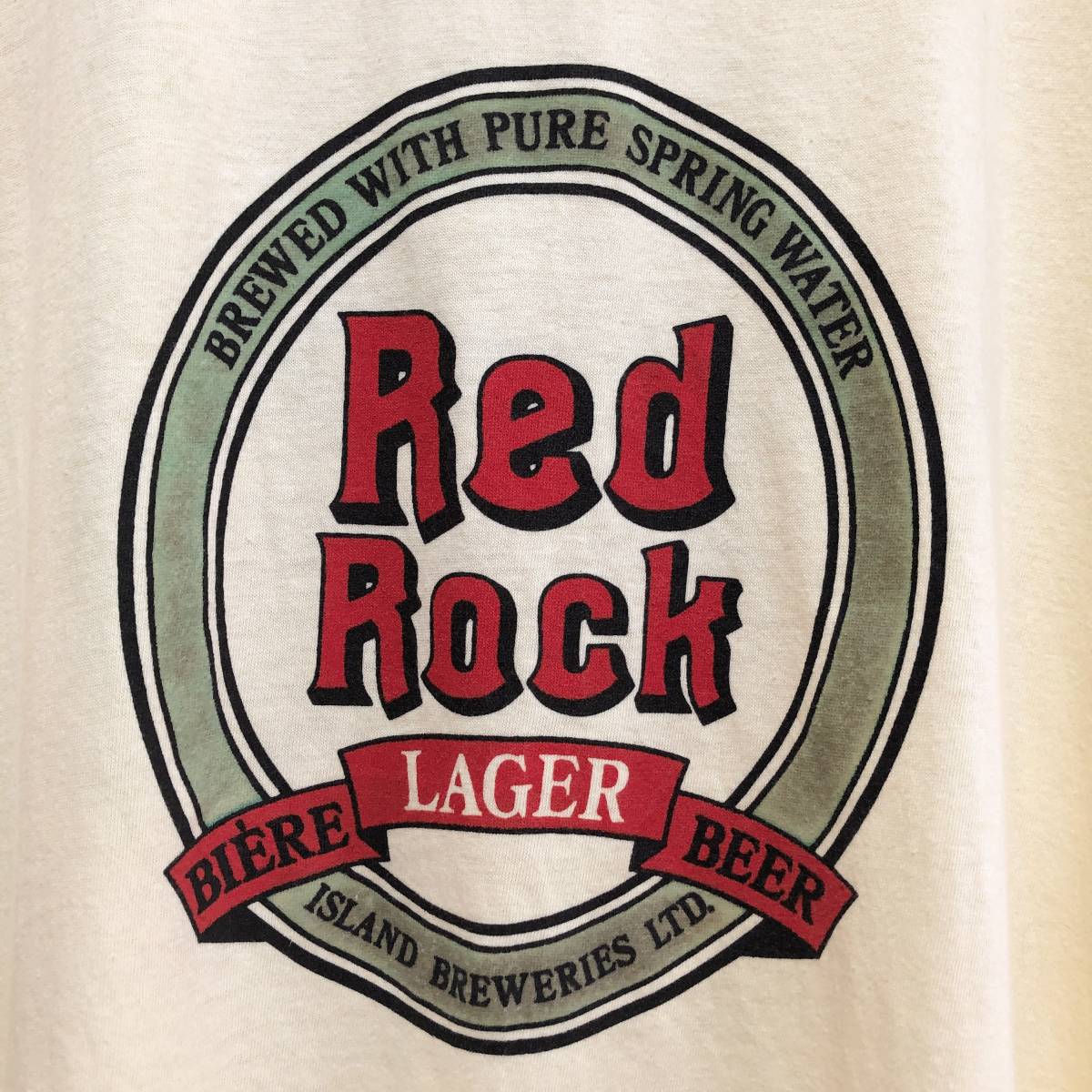 80S カナダ製 ヴィンテージ レッドロック ラガー ビール Tシャツ Red Rock LAGER メンズXL 黄色 イエロー アメリカ古着_画像5