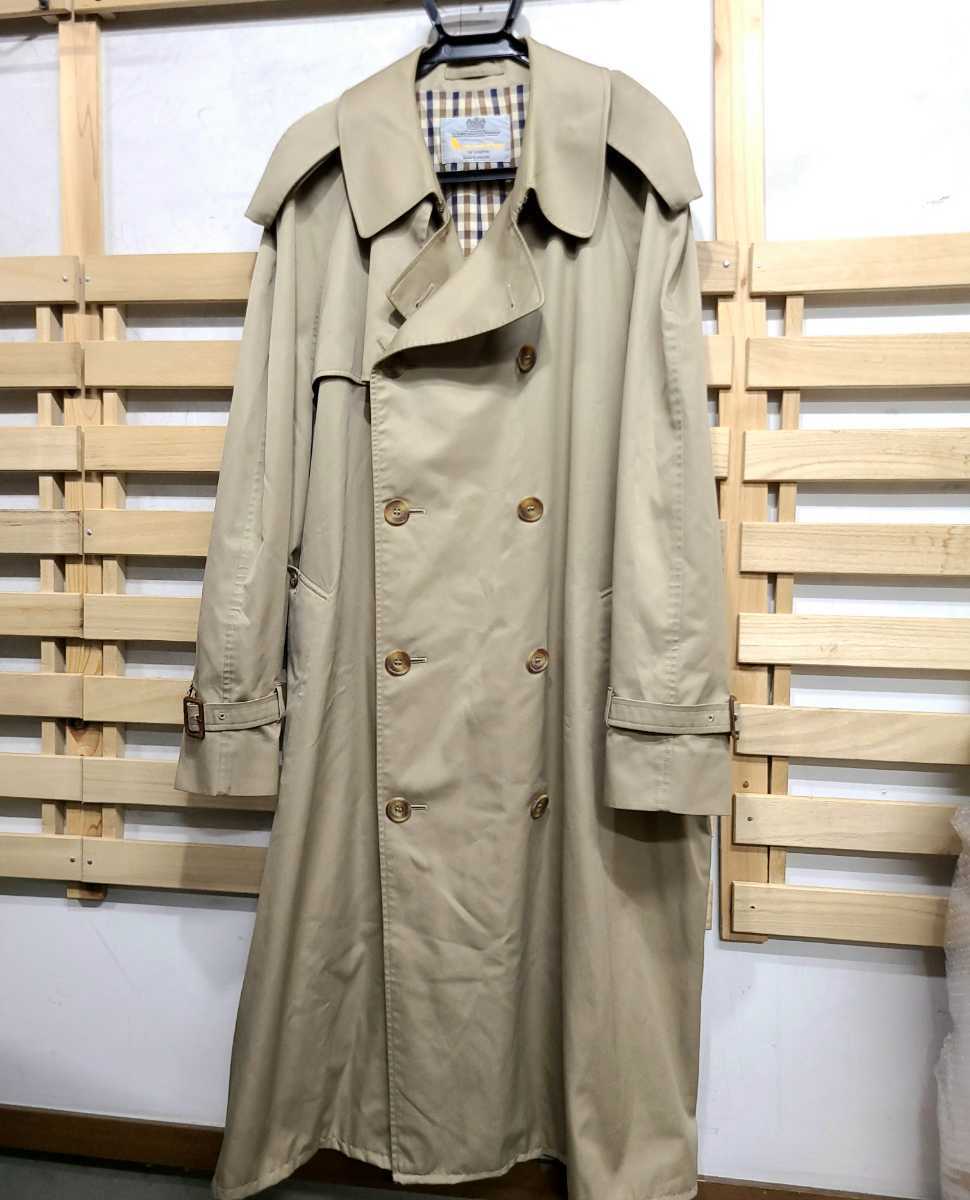 2022高い素材 裏地チェック柄 トレンチコート Aquascutum アクア