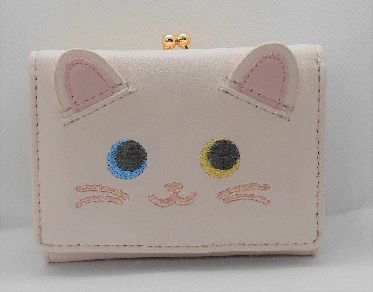 【新品】Ｃｈａｔ ｍｉｇｎｏｎ　レディース　三つ折り財(cái)布　コンパクト　がま口　貓　フェイス　ガールズ