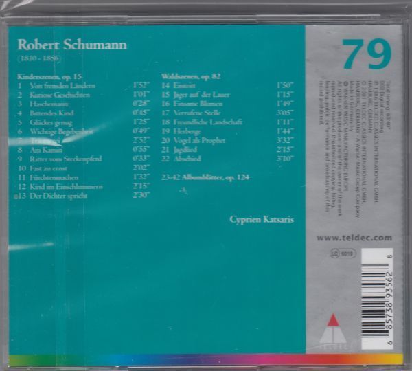 [CD/Teldec]シューマン:子供の情景Op.15&杜の情景Op.82&アルバムの綴りOp.124/C.カツァリス(p)_画像2