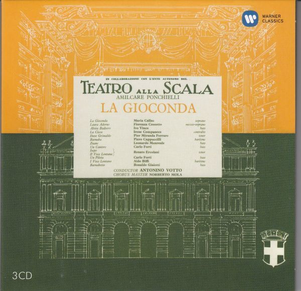 [3CD/Warner]ポンキエッリ:歌劇「ラ・ジョコンダ」全曲/M.カラス(s)&F.コッソット(ms)他/A.ヴォットー&スカラ座管弦楽団 1959.9_画像1