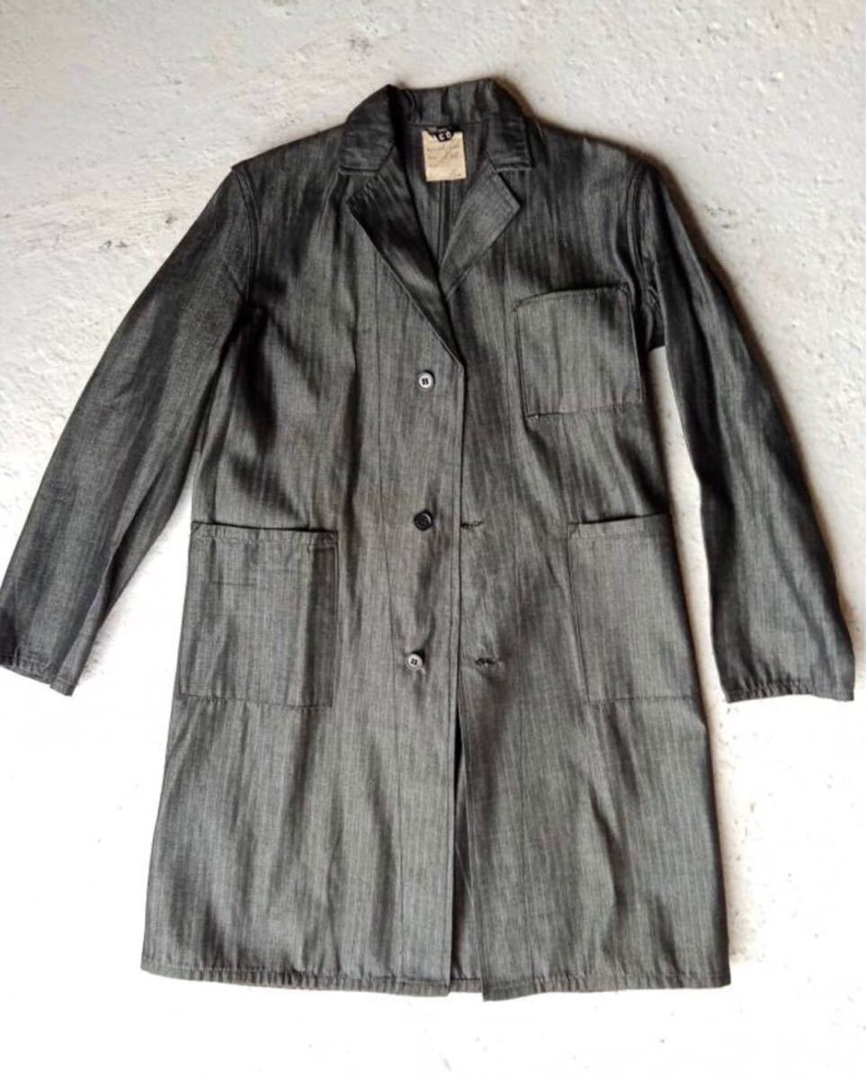 新品】50s デッドストック アトリエコート ヘリンボーン タグ 新品】50s デッドストック アトリエコート ヘリンボーン タグ