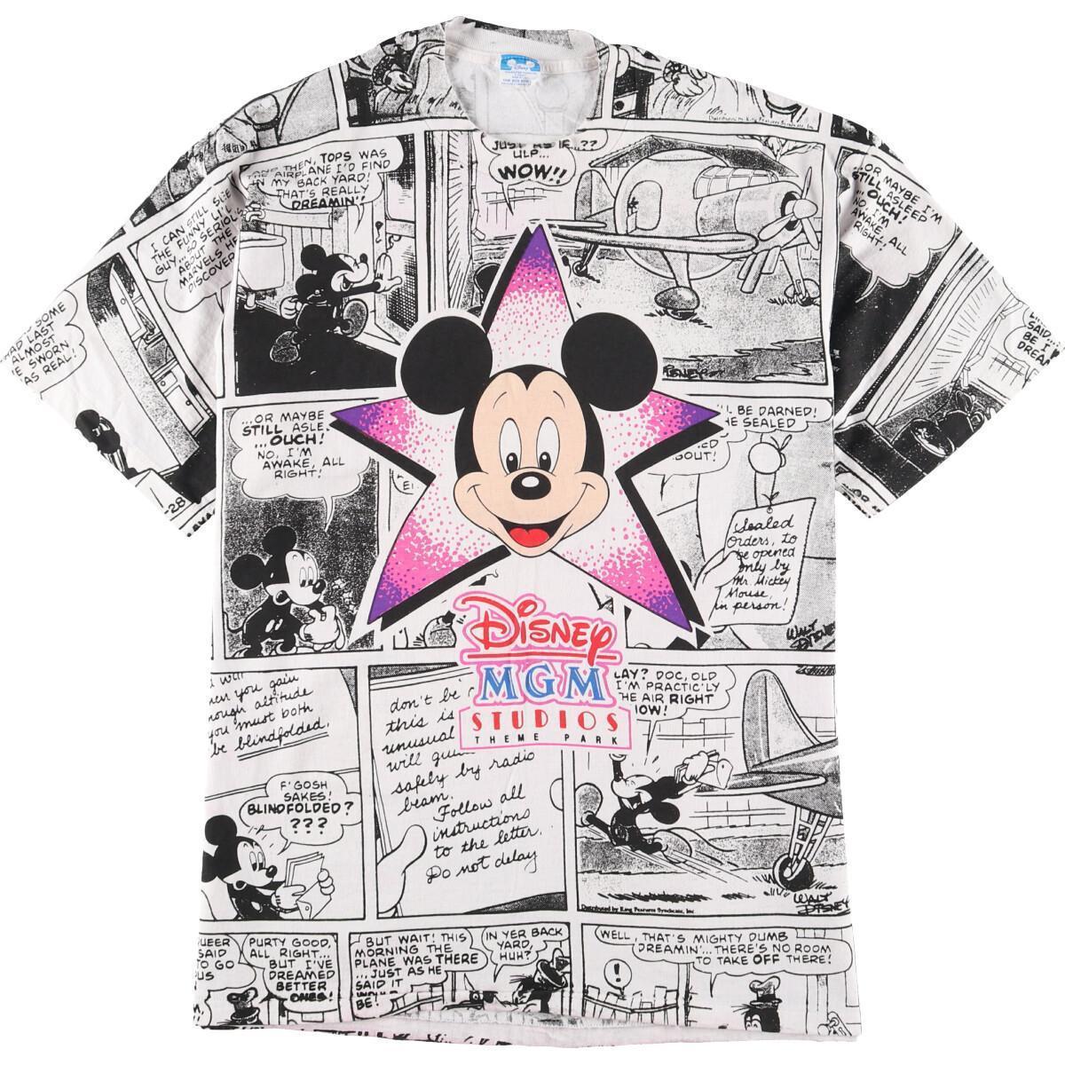 数量は多い  DISNEY CHARACTER /eva000374 フリーサイズ USA製 キャラクタープリントTシャツ ミッキーマウス PARK THEME STUDIOS MGM DISNEY FASHIONS イラスト、キャラクター