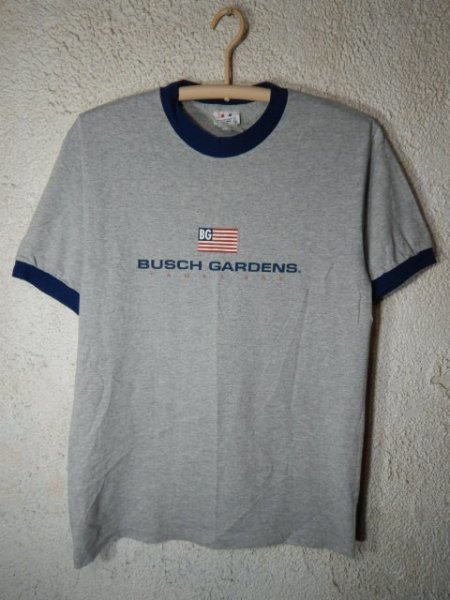 to3176　レア　Tee Jays　アメリカ製　vintage　ビンテージ　半袖　リンガー　tシャツ　BUSCH GARDENS　ブッシュガーデン　送料格安_画像1