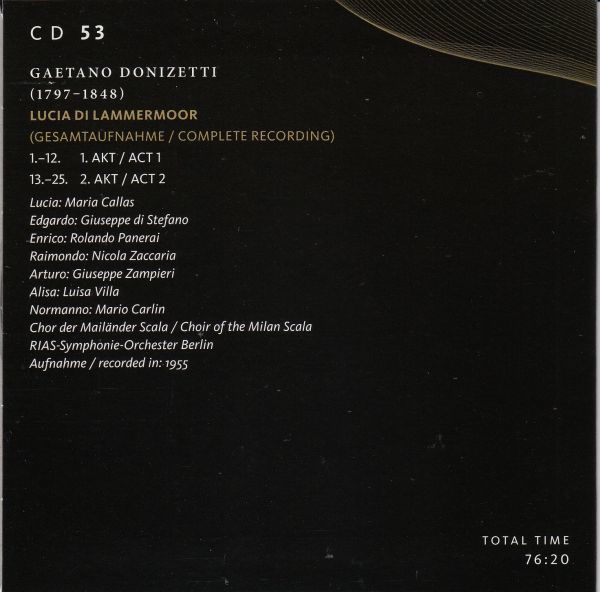 [2CD/Membran]ドニゼッティ:ランメルモールのルチア全曲/M.カラス(s)&G.d.ステファノ(t)他&H.v.カラヤン&RIAS交響楽団 1955_画像2