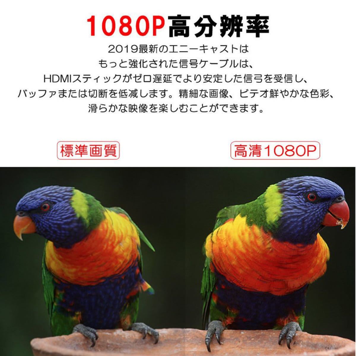 Anycast　ドングルレシーバー HDMIアダプター 簡単接続 大画面 1080P 高画質　高速 無線　iOS14 対応