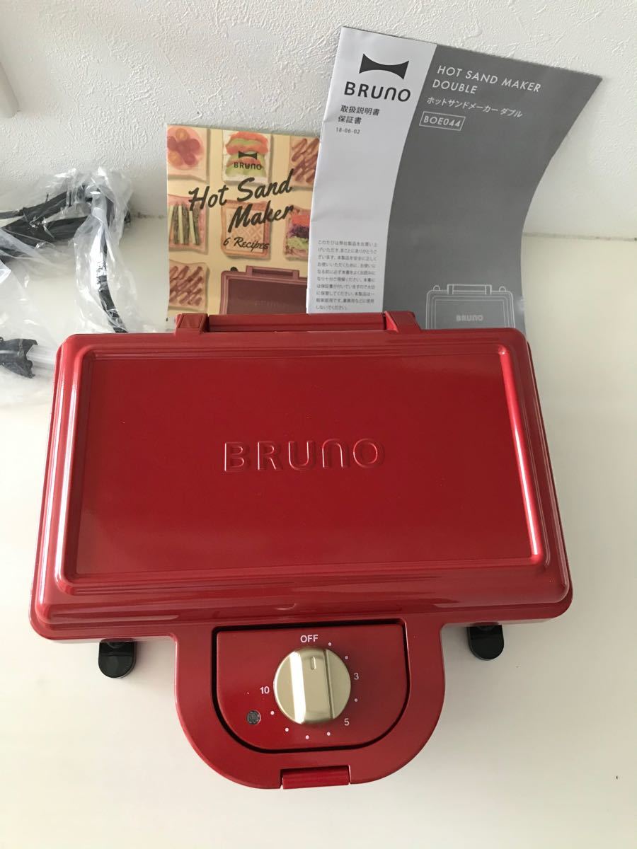 BRUNO ブルーノ　ホットサンドメーカー　ダブル　レッド　未使用