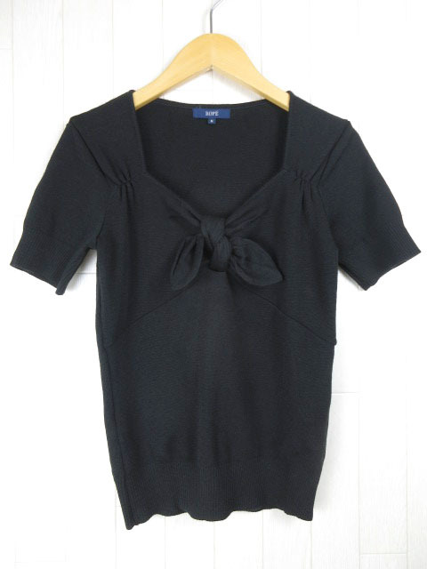  Rope ROPE knitted wool . short sleeves ribbon black M autumn winter 