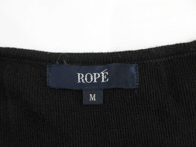  Rope ROPE knitted wool . short sleeves ribbon black M autumn winter 