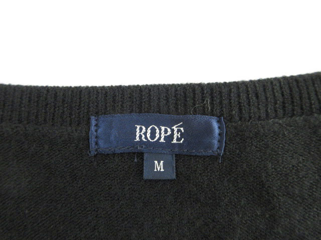  Rope ROPE knitted knitted so- crew neck short sleeves black M autumn winter 