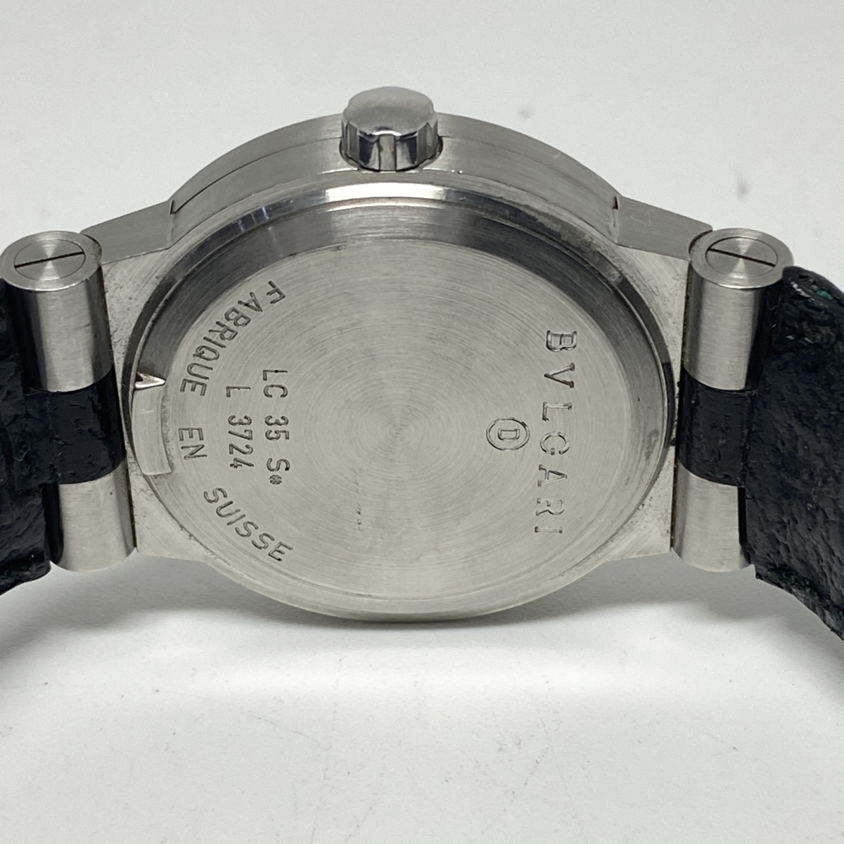 ブルガリ Bvlgari ディアゴノスポーツ デイト 黒文字盤 LC35S メンズ 自動巻き 純正ベルト 腕時計 CD1877252_画像3