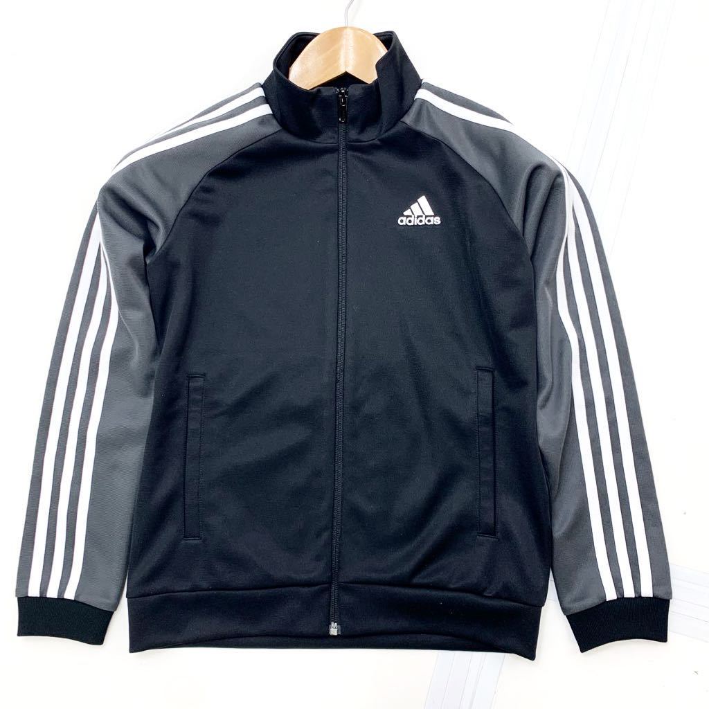  Adidas adidas jersey top Kids 150cm for children sport wear black gray simple standard!. Logo!#CE133