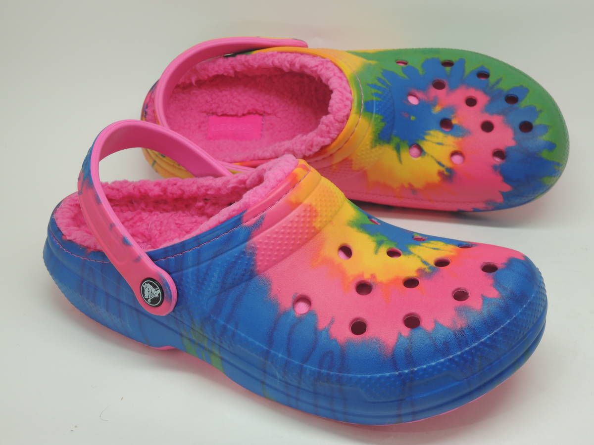 未使用!限定! Classic Tie-Dye Lined Clog サイズM9 27cm / クロックス ボア タイダイ_画像2