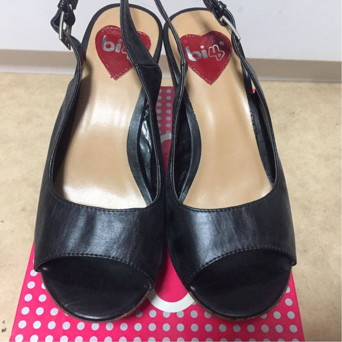  new goods *BI4 thickness bottom cork Wedge sandals black 38 back strap 25 platform black open tu mules sabot black 