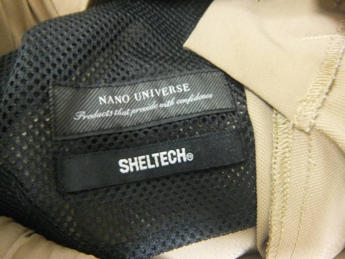 美品 セットアップ nano universe SHELTECH 快適男 ポケット付 プランサーレギュラーカラーシャツ イージーパンツ ベージュ M XL_画像5