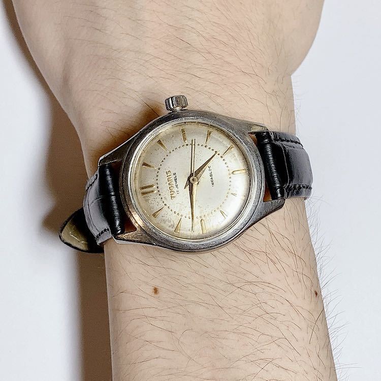 PayPayフリマ｜TUGARIS スイス製 ビンテージ 17石メンズ手巻き時計 