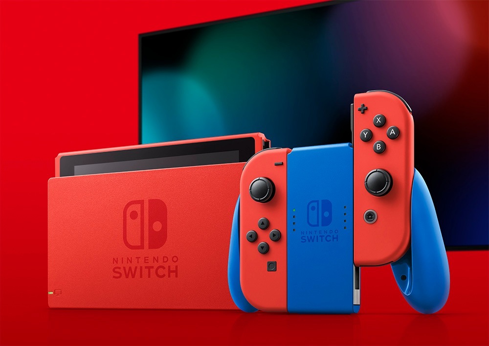 【美中古品】Nintendo Switch マリオレッド×ブルー セット_画像3