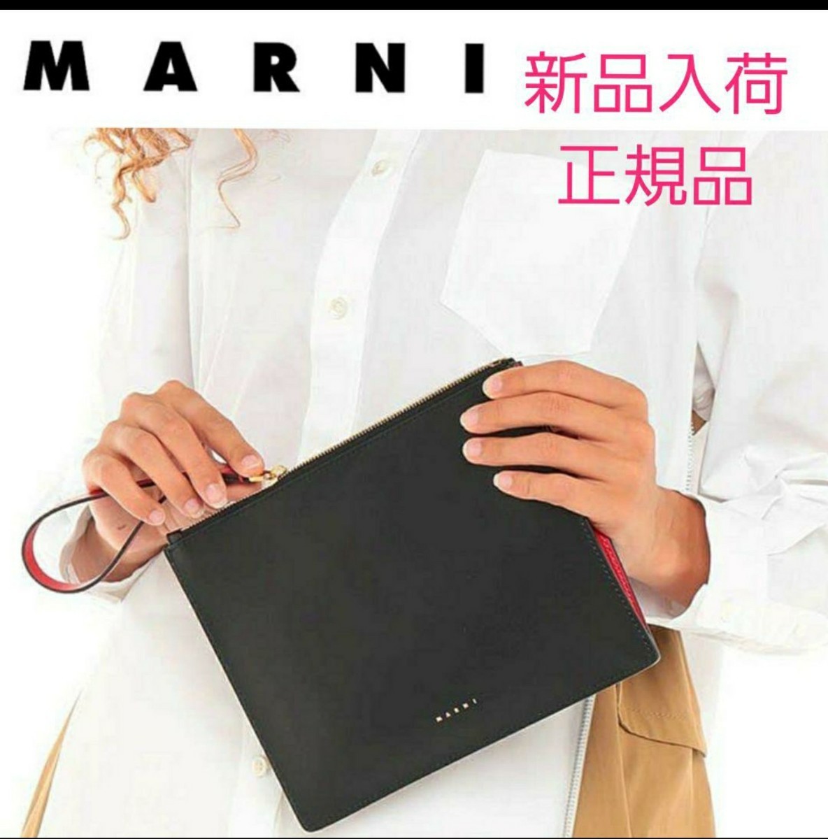 新品】MARNI レザーハンドバッグ ブラック レディースファッション