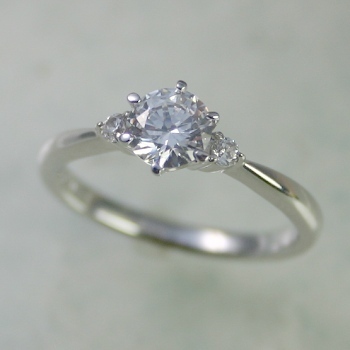 婚約指輪 エンゲージリング ダイヤモンド 0.4カラット プラチナ 鑑定書付 0.43ct Dカラー IFクラス 3EXカット GIA 22265-1028 HKER*0.4