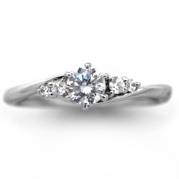 婚約指輪 エンゲージリング ダイヤモンド 0.3カラット プラチナ 鑑定書付 0.37ct Dカラー SI2クラス 3EXカット GIA 22359-2215 HKER*0.3