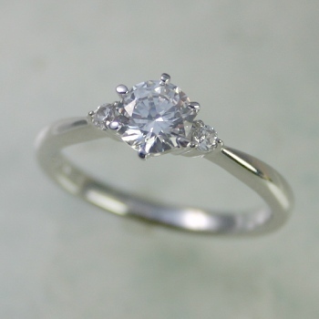 婚約指輪 エンゲージリング ダイヤモンド 0.4ct プラチナ GIA鑑定書付 0.45ct Dカラー VVS1クラス 3EXカット GIA 21724-1028 HKER*0.4_画像1