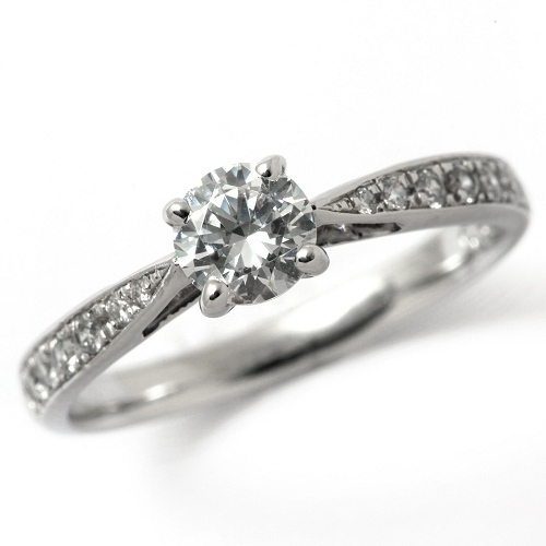 婚約指輪 エンゲージリング ダイヤモンド 0.4カラット プラチナ 鑑定書付 0.40ct Dカラー VVS1クラス 3EXカット GIA 22074-595 HKER*0.4