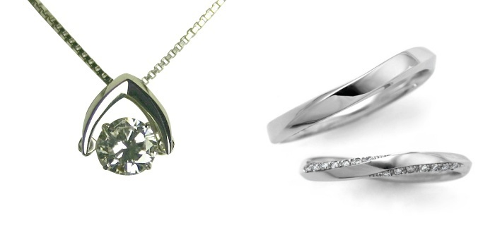 ダイヤモンネックレ婚約 結婚指輪 3セッ安い プラチナ 0.3カラット 鑑定書付 0.350ct DカラVVS1クラ3EXカッH&C CGL プラチナチェーン