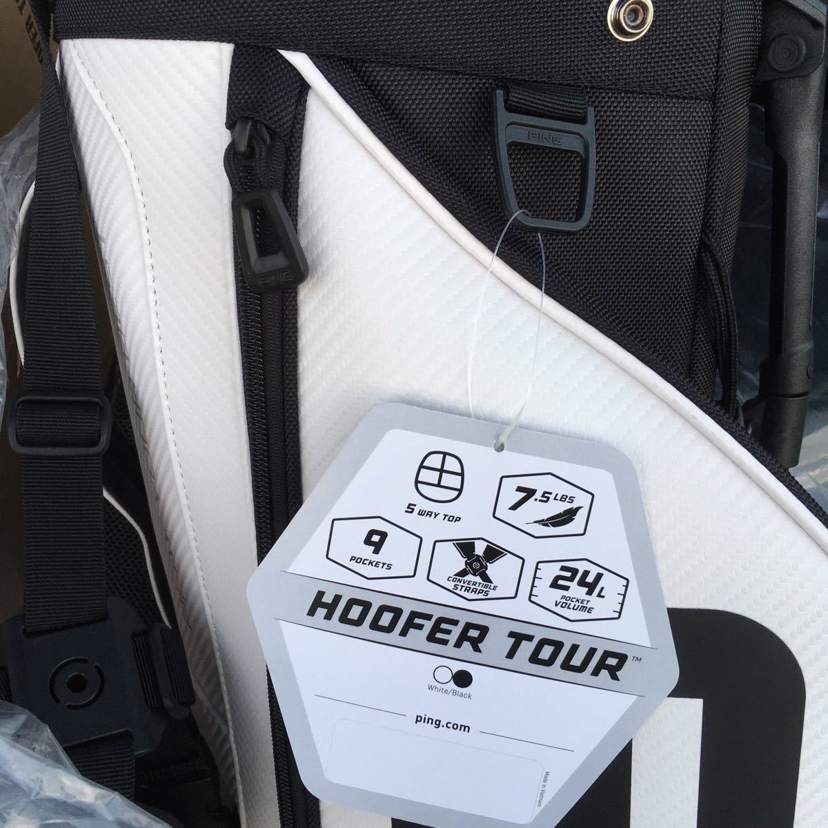 残り1限定PING HooferツアーPHXコレクション白スタンドバッグ(ピンtour