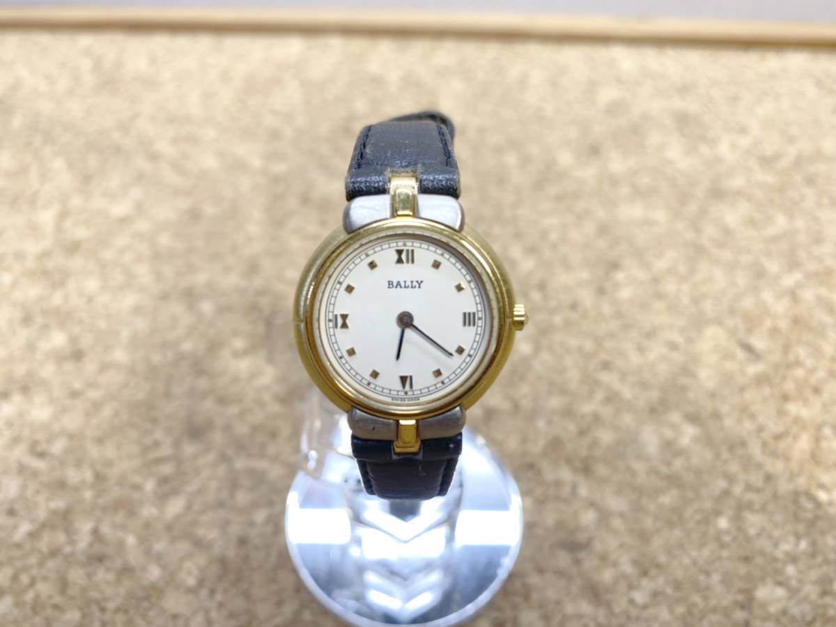  postage 520 jpy! valuable BALLY QUARTZ 55340 wristwatch lady's for wristwatch flat battery 