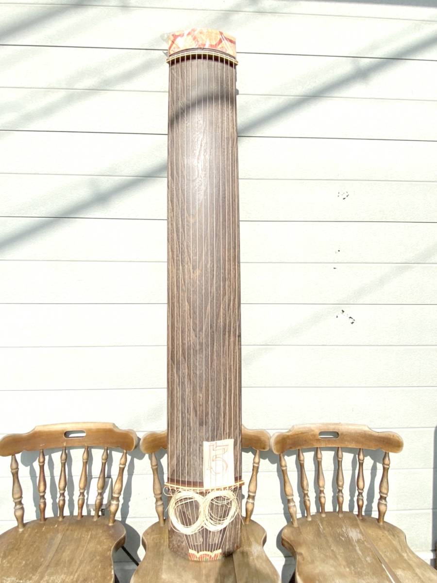 貴重　レトロ　伝統和楽器　和琴　琴　十三弦琴　琴柱　全長約180cm　⑤_画像1