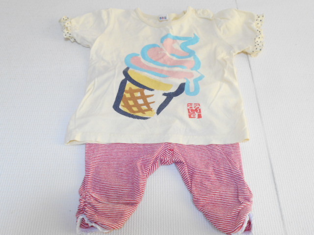  clothes Kids 80 size top and bottom set short sleeves T-shirt short pants control number 46