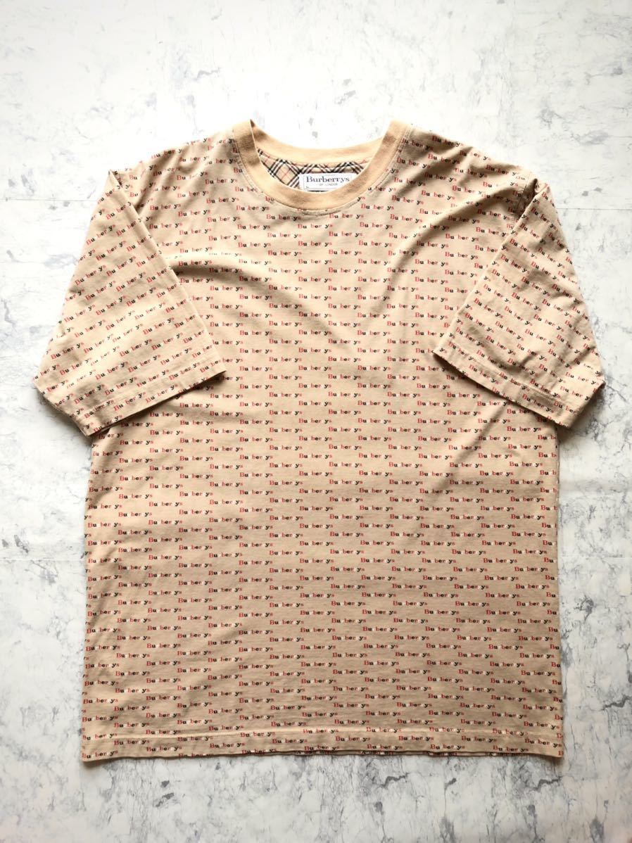 ** 90s~ Burberrys OF LONDON ALL OVER PRINT TEE OLD VINTAGE Burberry общий рисунок Logo принт футболка Old Vintage **