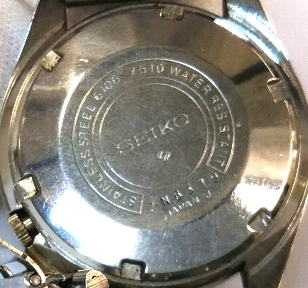 ジャンク 動作品 SEIKO5 セイコー セイコーファイブ 6106-7510 2N8319 自動巻き メンズ 腕時計 OH必要 風防キズ ケースキズ_画像2