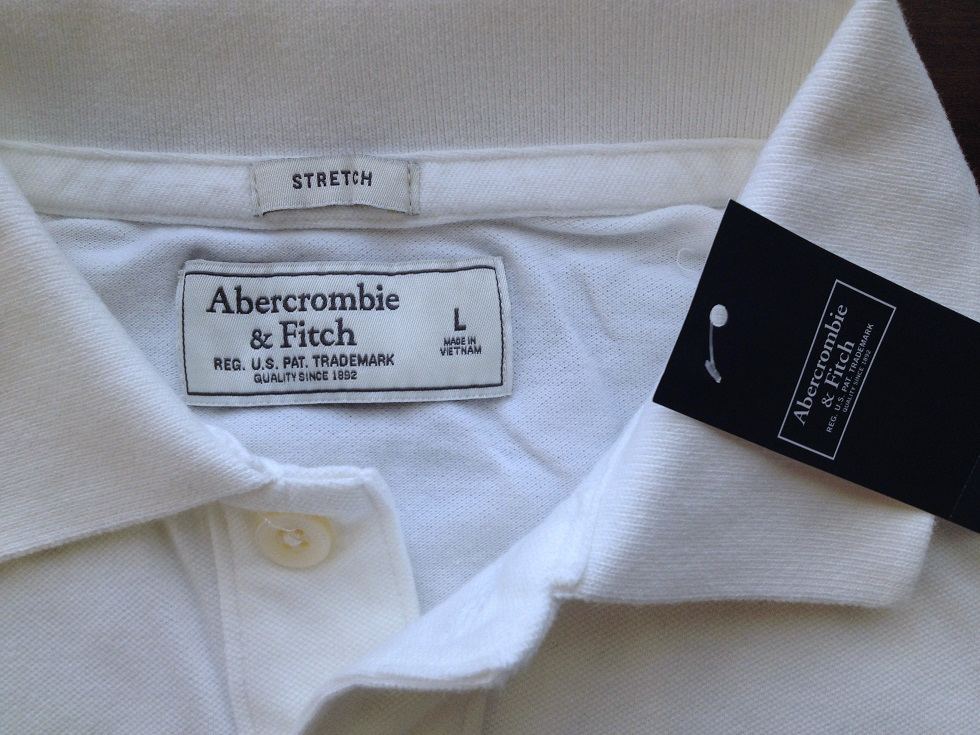 【既決USA】アバクロ ★ Abercrombie@完売胸元刺繍【Moose】ロゴ入半袖ポロシャツ 【Abercrombie Men's STRETCH ICON LOGO POLO】 白 @2XL_画像7